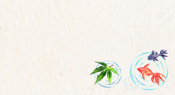 もみじと金魚　イラスト